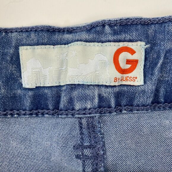 Women's G by Guess‎ Distressed Cuffed Blue Jeans Shorts Size 30 - Picture 3 of 10